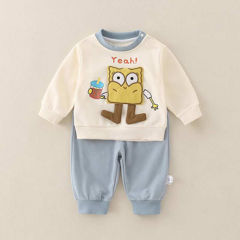 Boys' New Class A Pure Cotton Baby Cartoon Casual Pants Set photo 6