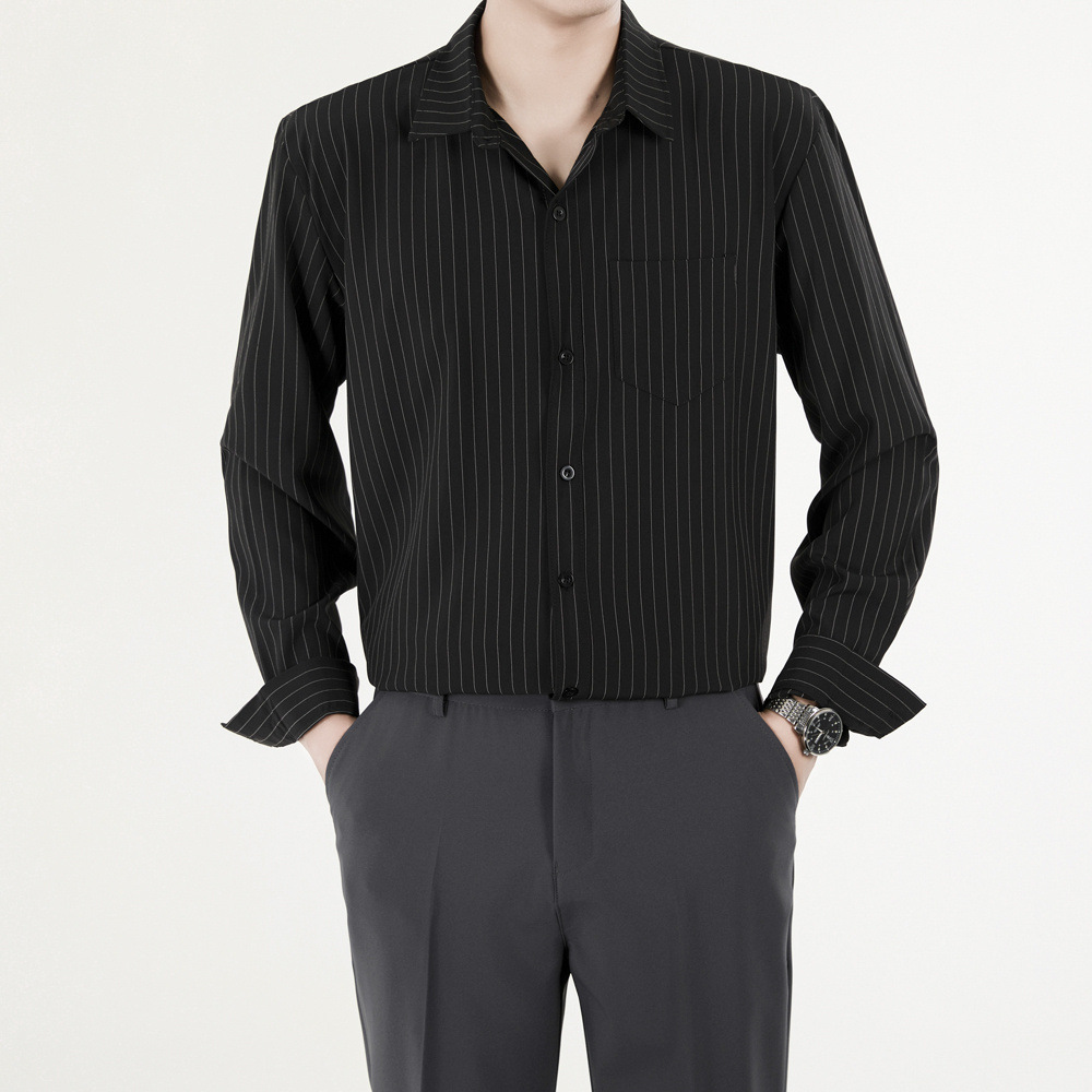 Men's Long-sleeve Business-casual Shirt Slim-fit Wrinkle-free Men's Shirt photo 1