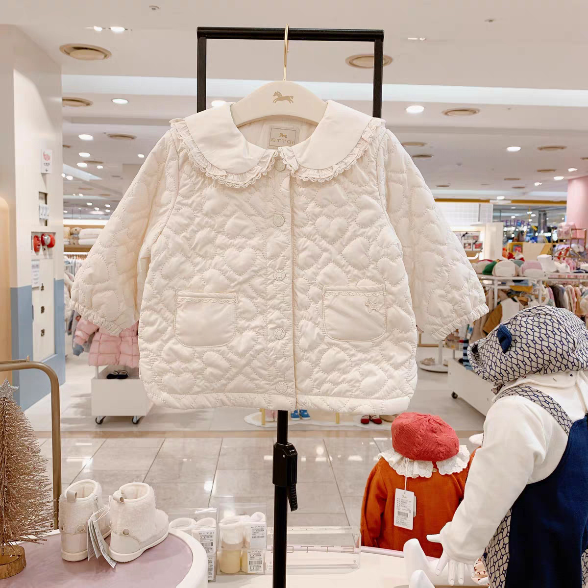 Spring Girls' Lace-trimmed Thin Quilted Jacket photo 1