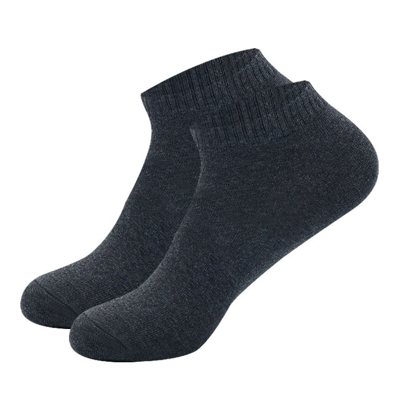 Mens Cotton Plain-colored Deodorant And Sweat-absorbent Ankle Socks photo 4