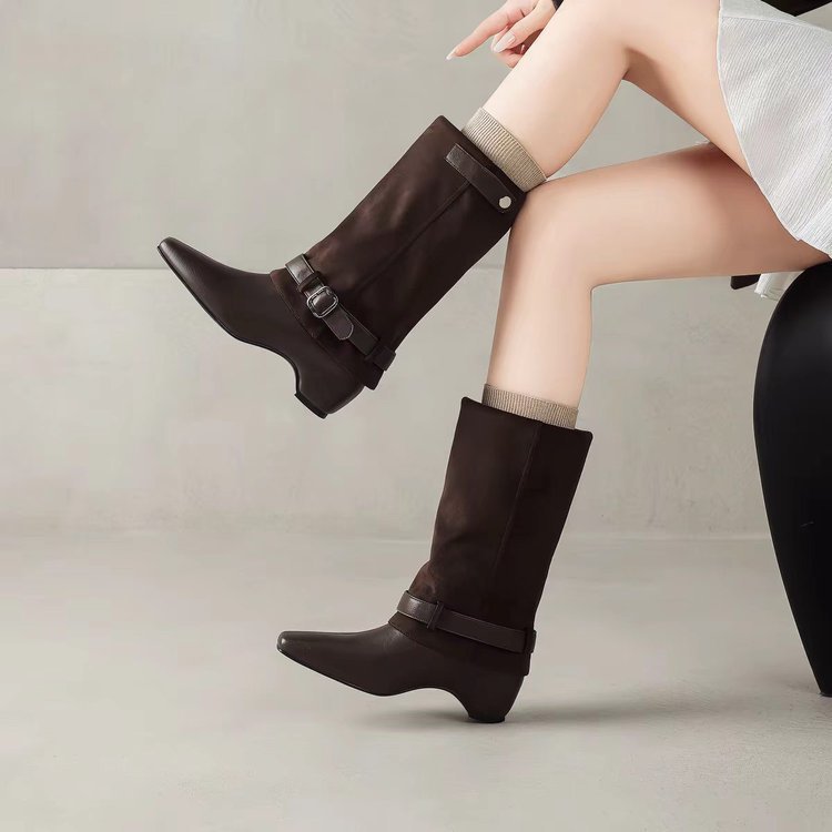 Women's Retro Slimming Western Cowboy Boots photo 3