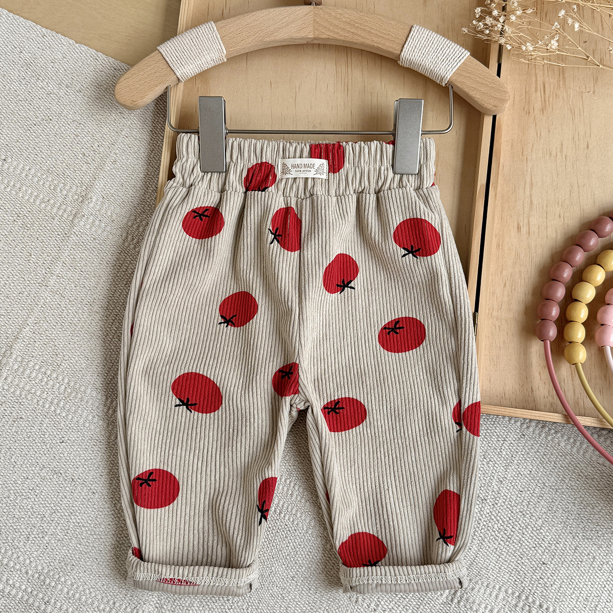 Girls Polka-dot Plaid Loose-fitting Carrot Pants photo 5