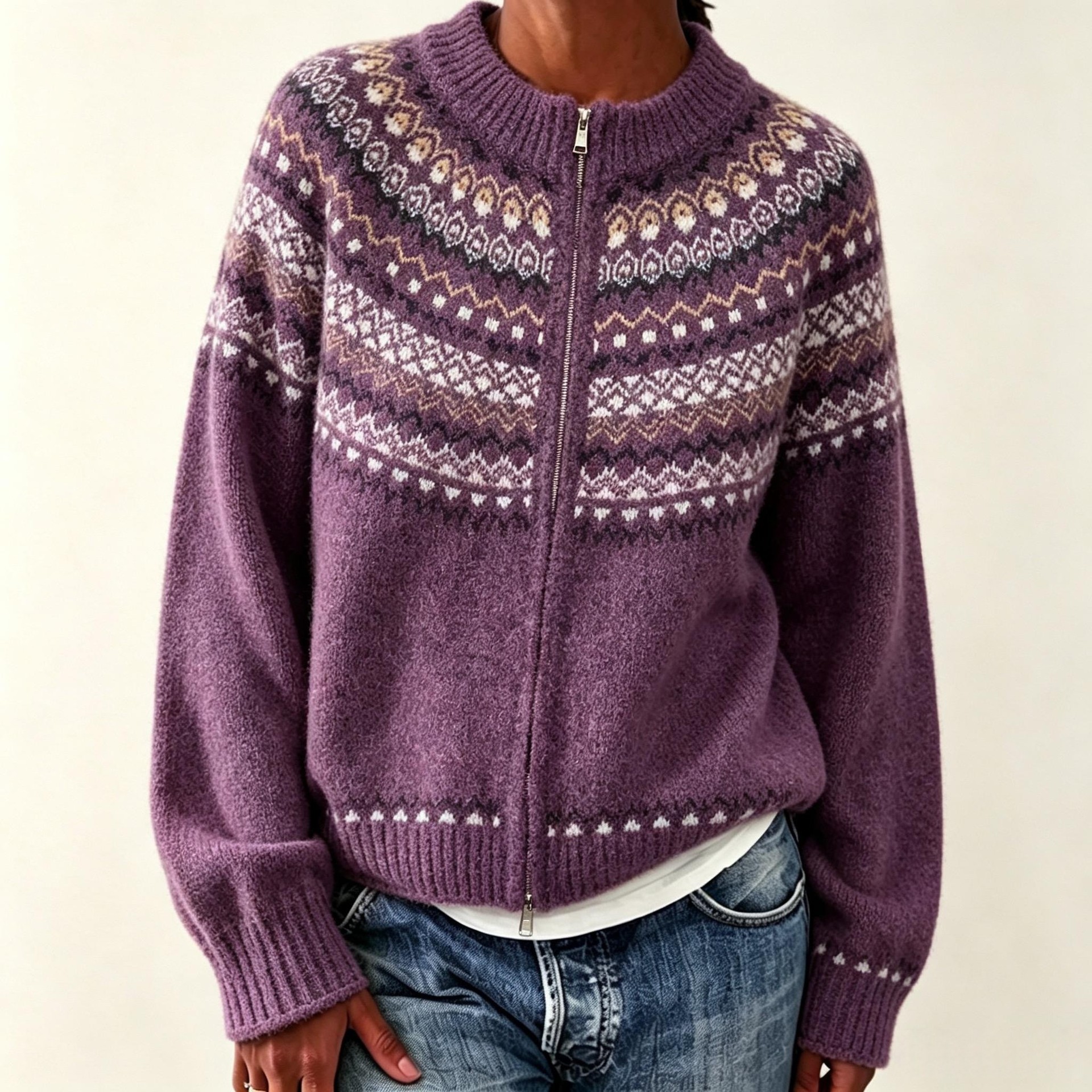 Vintage Women's Jacquard Knit Cardigan photo 1