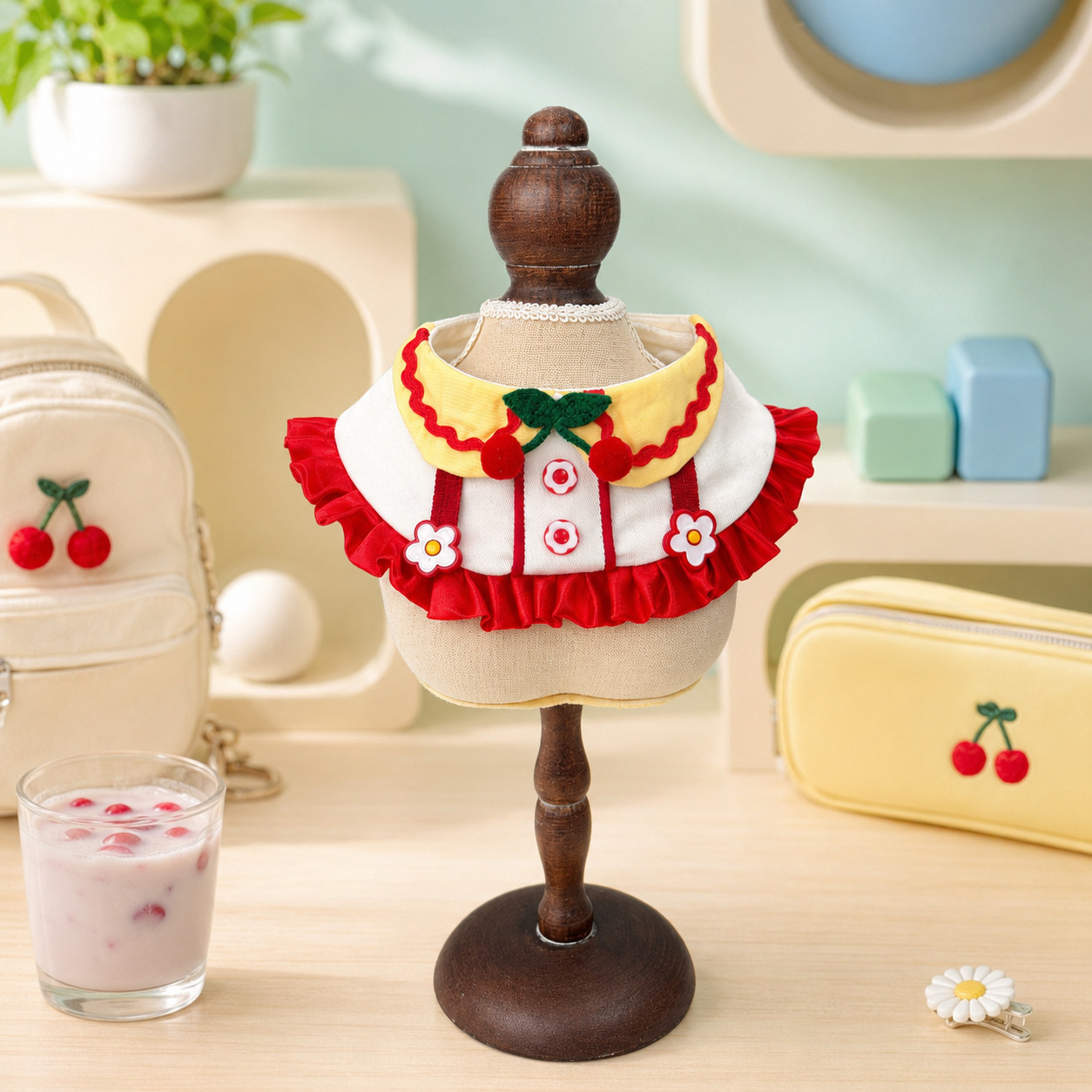 Ruffled Pet Bib With A Cute Design photo 1