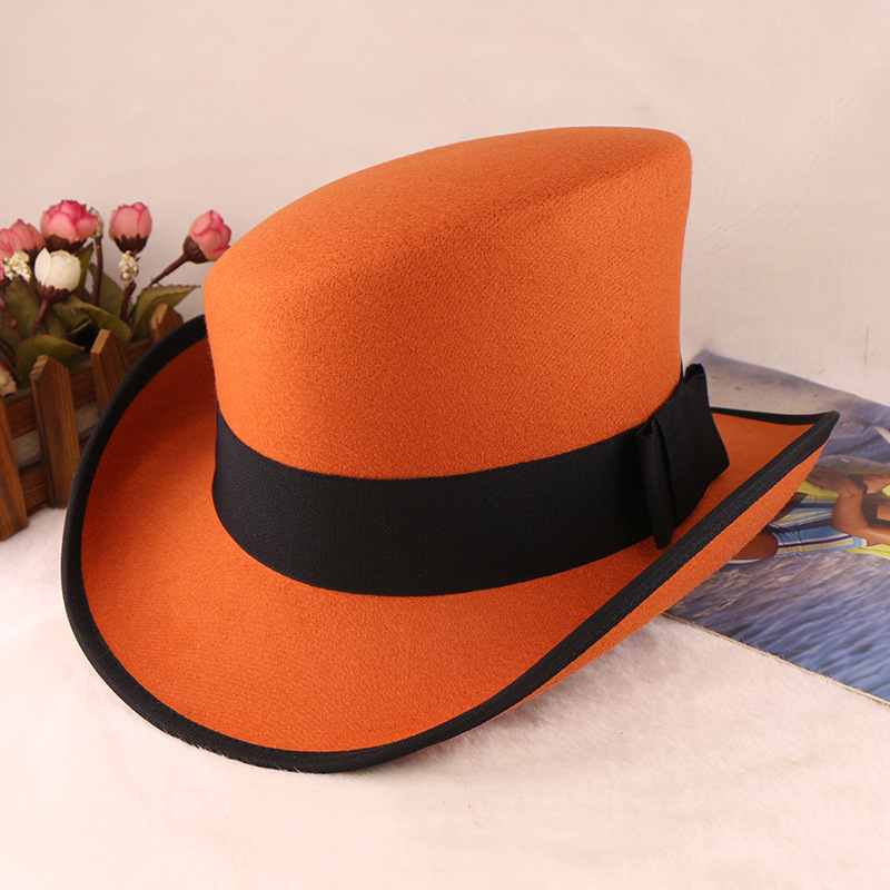 Womens Fashionable Rolled-brim Felt Wool Hat photo 2
