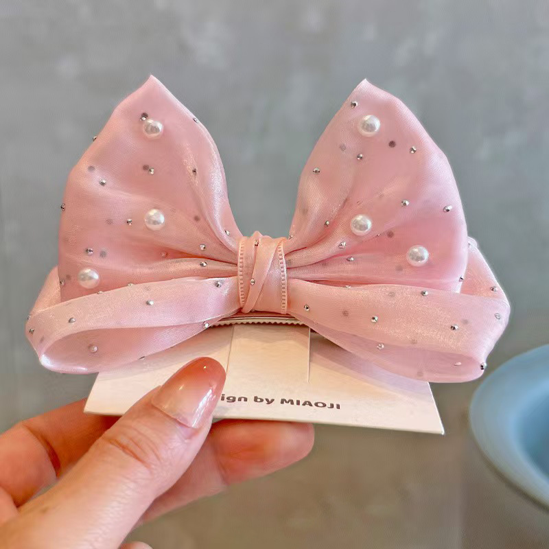 SpringSummer Kids Hair Clip With Three-Dimensional Pearl Big Bow photo 3