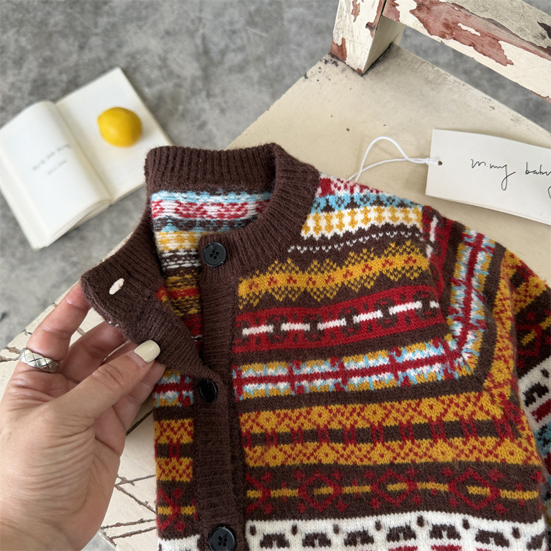 Baby Cardigan Vintage-style Wool Coat photo 4
