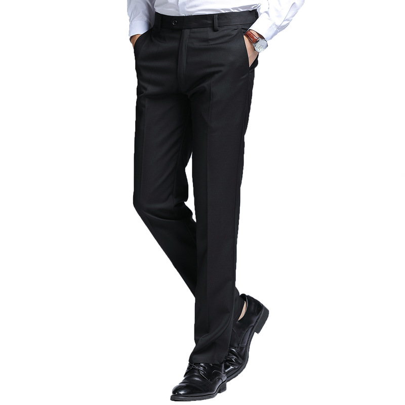 Men's Solid Color Versatile Straight Leg Suit Pants photo 7