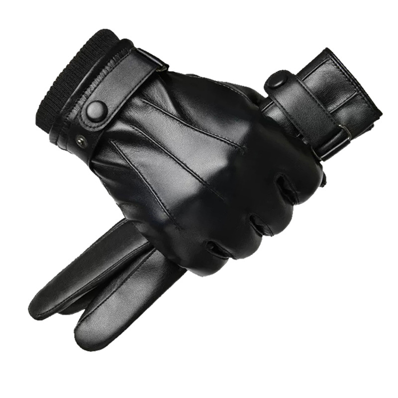 Mens Winter Fleece-Lined Warm Windproof And Waterproof Cycling Gloves photo 6