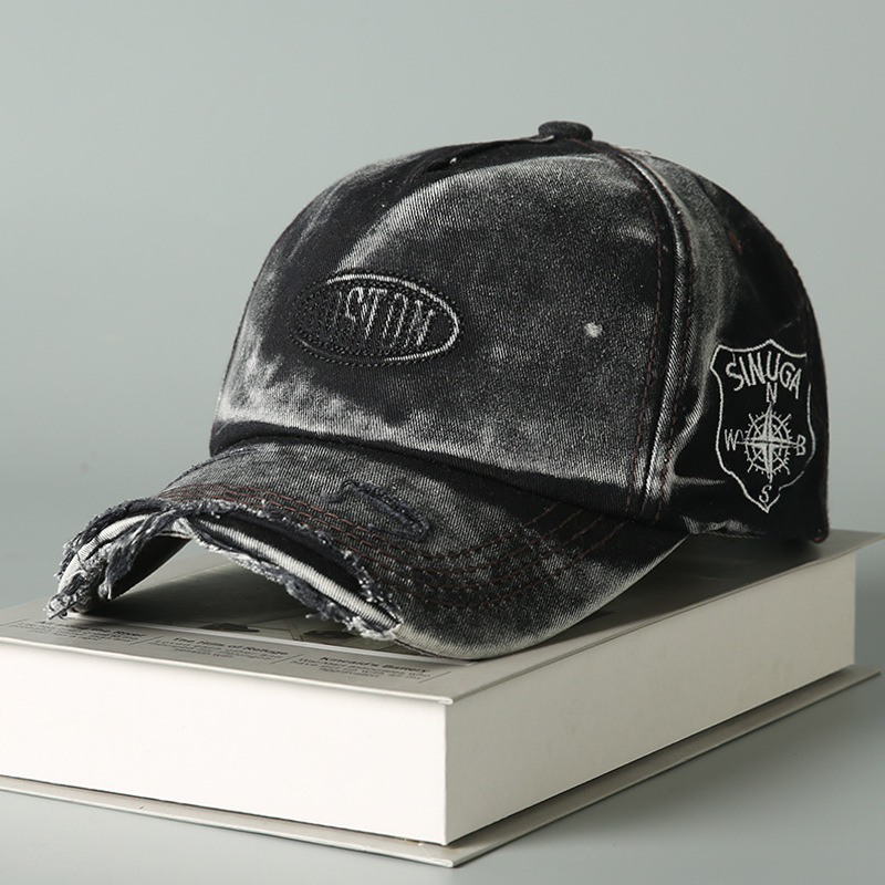 Mens Retro Distressed Ripped Baseball Cap photo 1