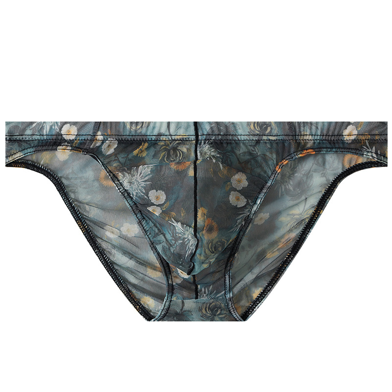 Ice Silk New-style Mens Briefs Personalized Print Breathable photo 6