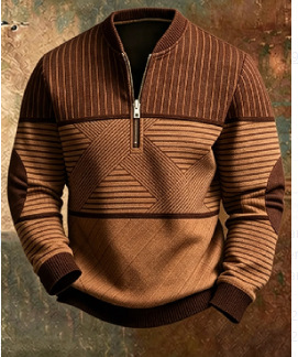 Printed Cross-border Mens Half-zip Pullover Long-sleeve Hoodie photo 3
