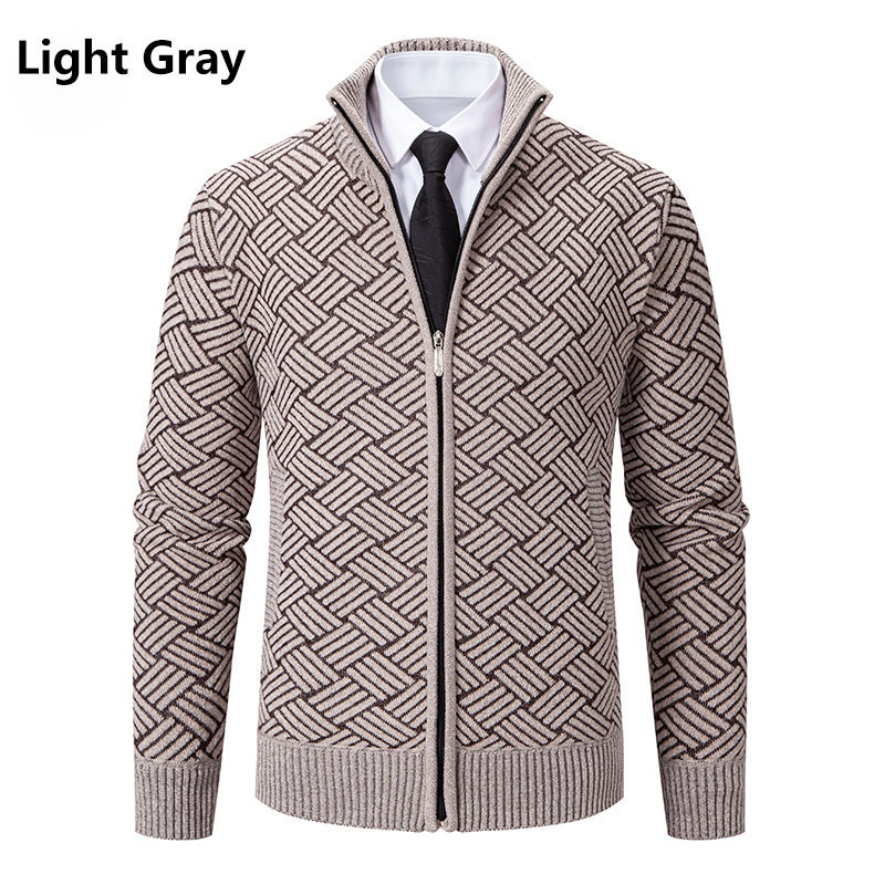 Men's Casual Stand-collar Knit Cardigan Jacket photo 2