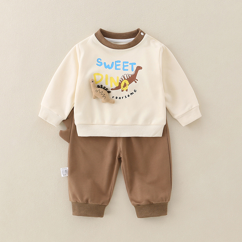 Boys' New Class A Pure Cotton Baby Cartoon Casual Pants Set photo 1