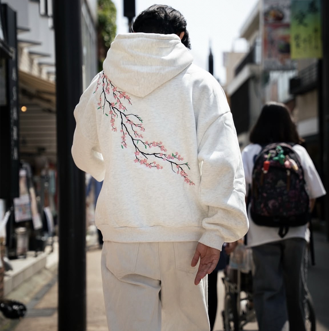 European And American Autumn And Winter Cherry Blossom Hooded Sweater Men And Women Street Hip Hop Retro photo 7