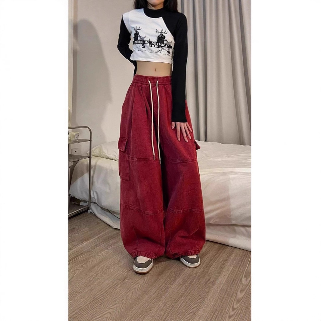 American-style Vintage Multi-pocket Work Pants photo 6