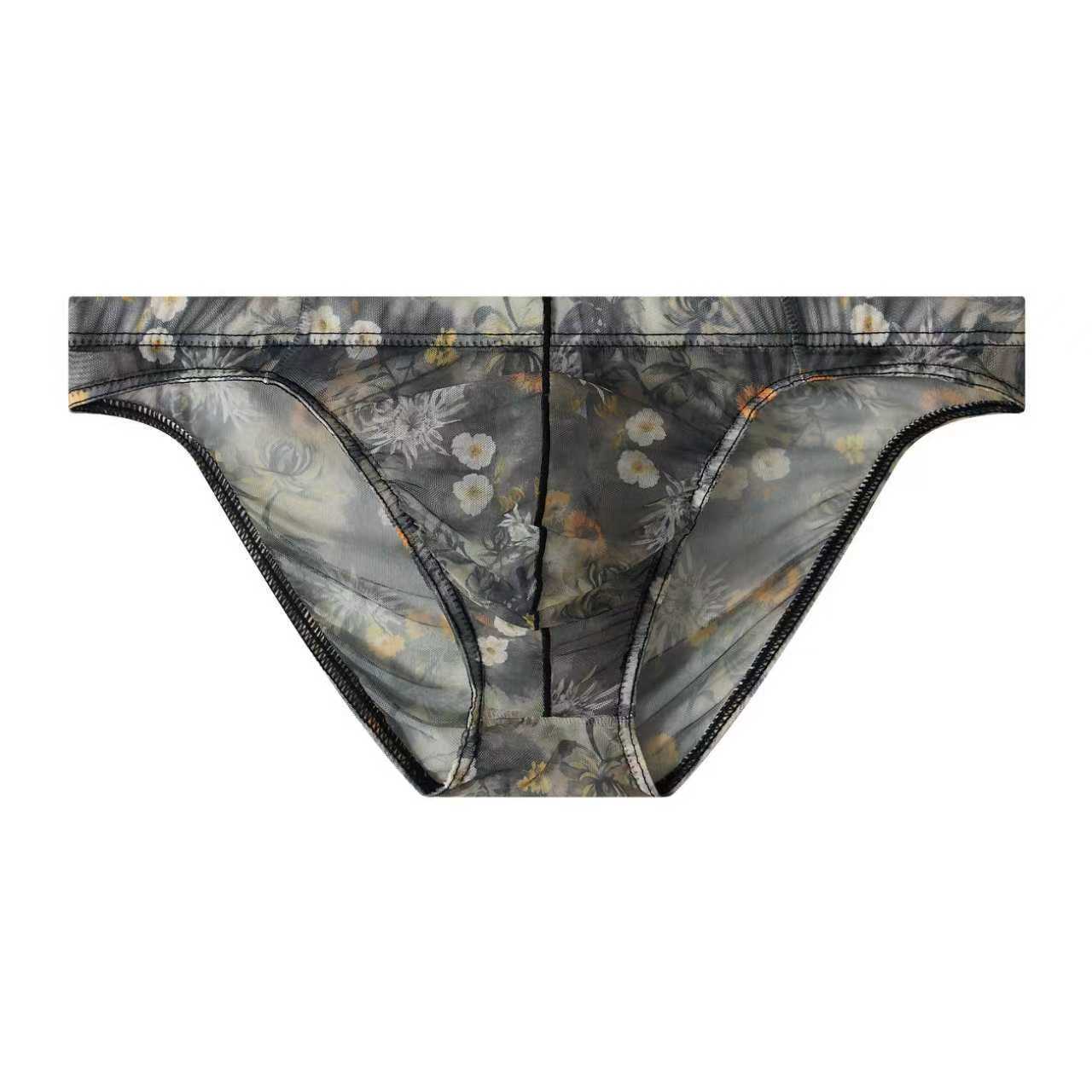 Ice Silk New-style Mens Briefs Personalized Print Breathable photo 7