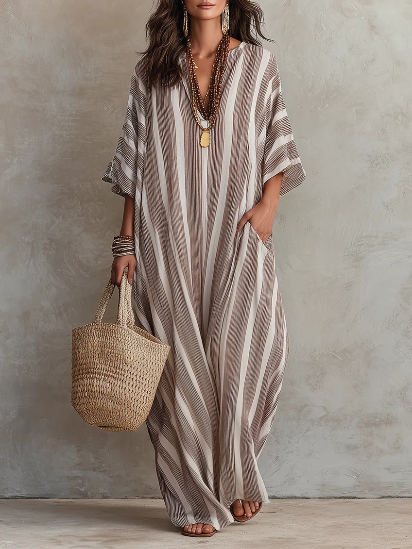 Women's Striped Loose Fitting Dress photo 6