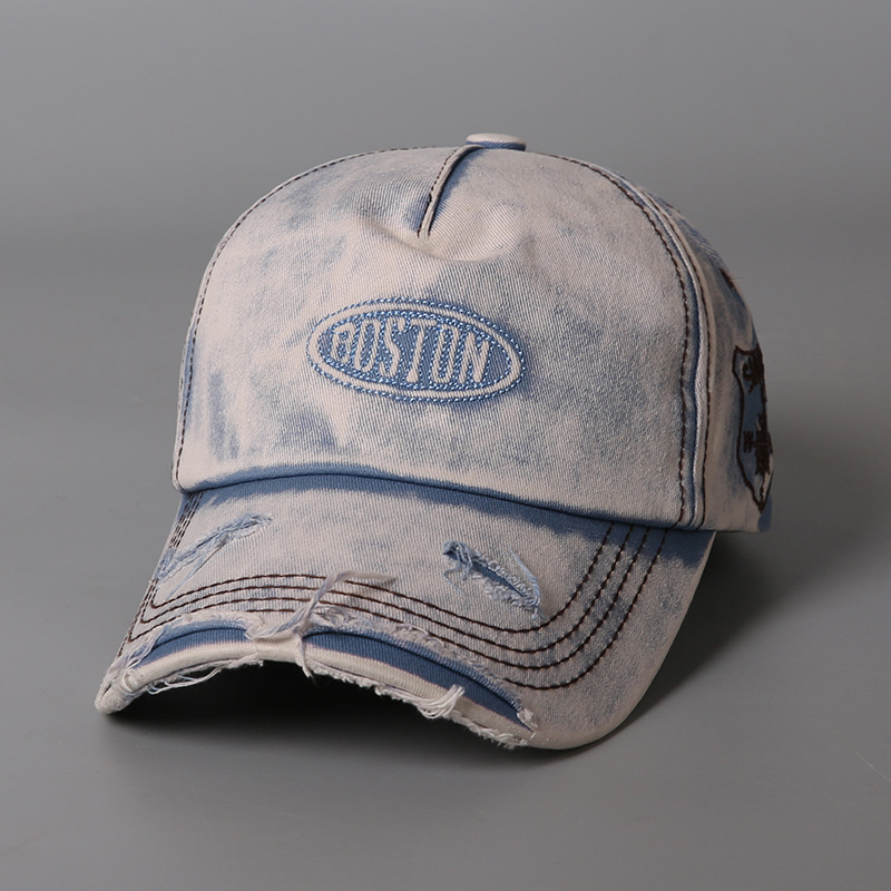 Mens Retro Distressed Ripped Baseball Cap photo 8