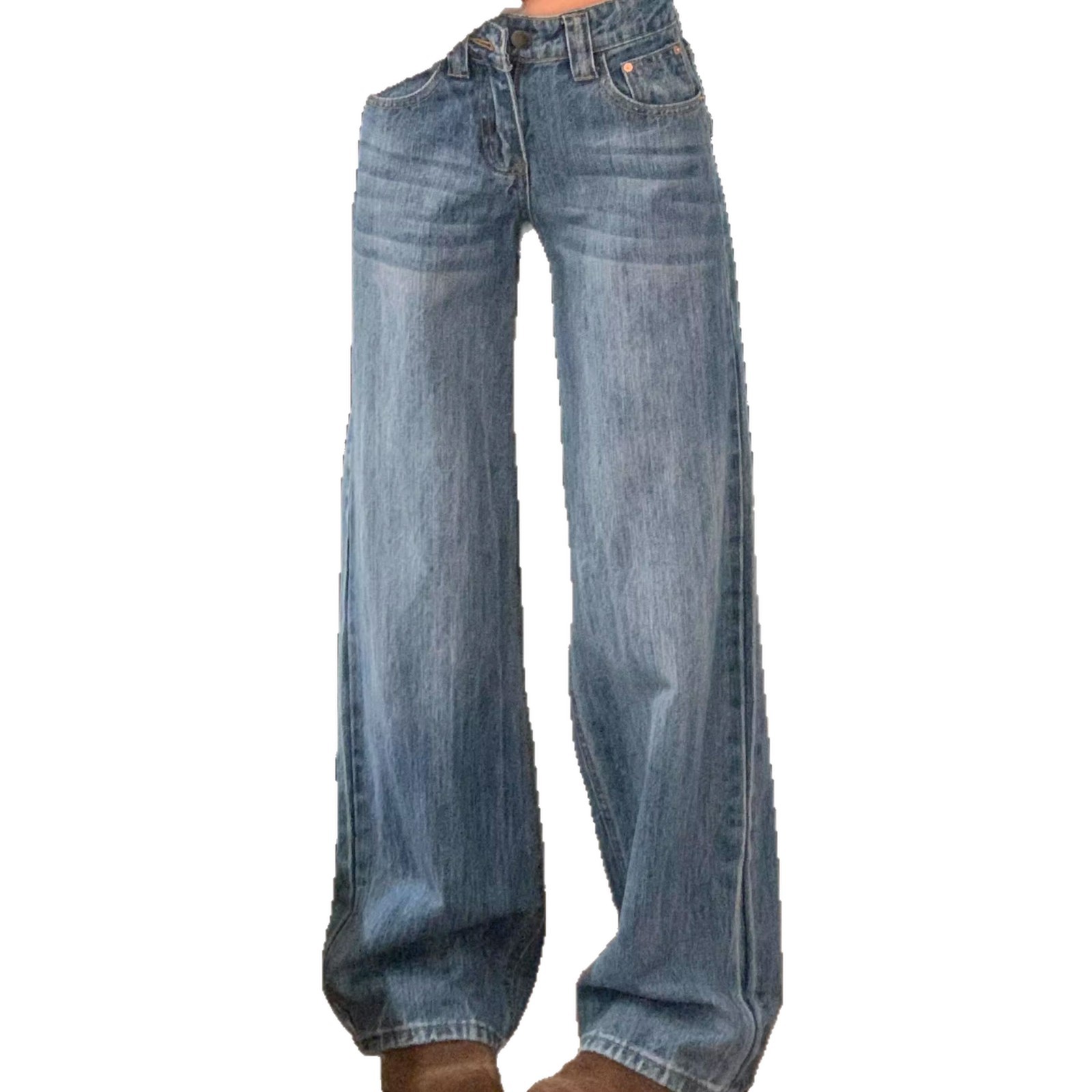 Women's Retro Striped Straight-leg Jeans photo 6