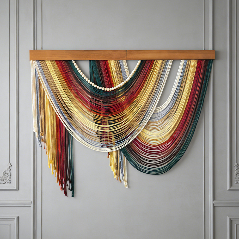 Nordic Cotton Rope Tassel Tapestry Hand-woven photo 3