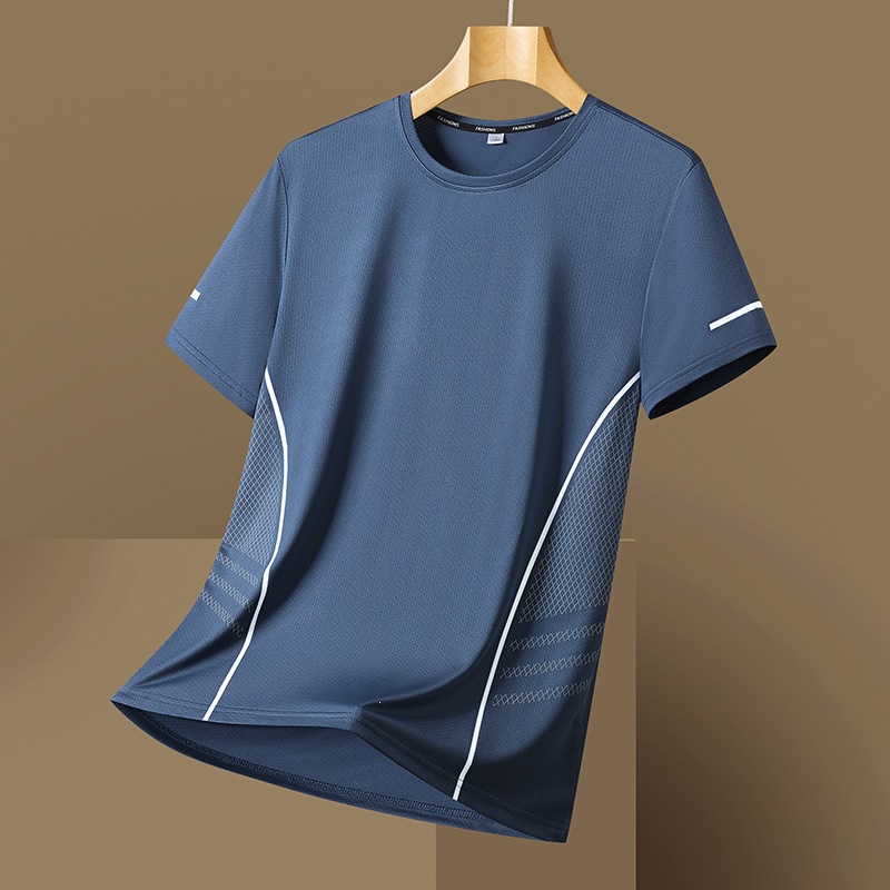 Ice-silk Quick-drying Mesh Breathable Printed Crew-neck Loose-fit T-shirt photo 3