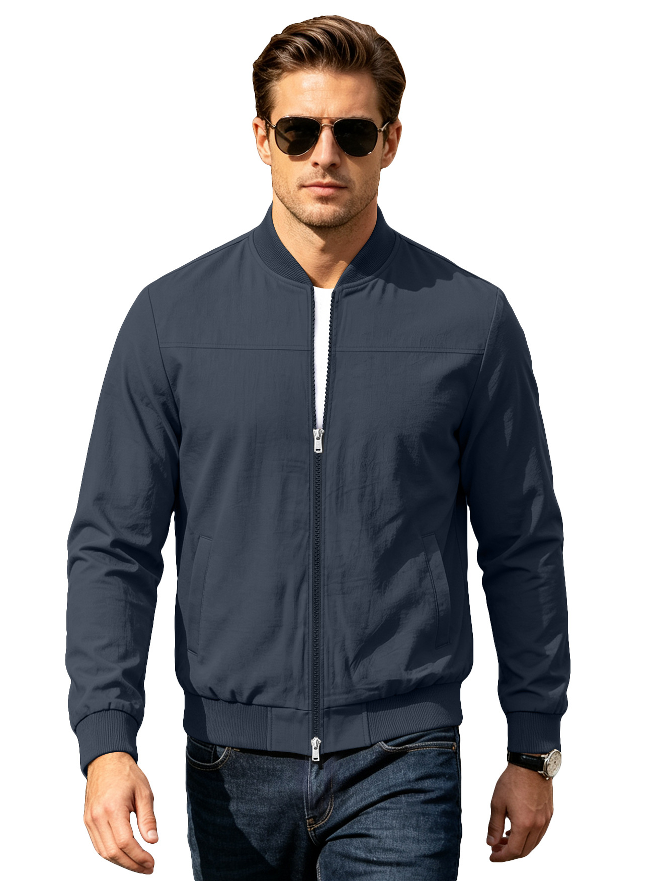 Men's Zip-up Long-sleeve Cardigan photo 2