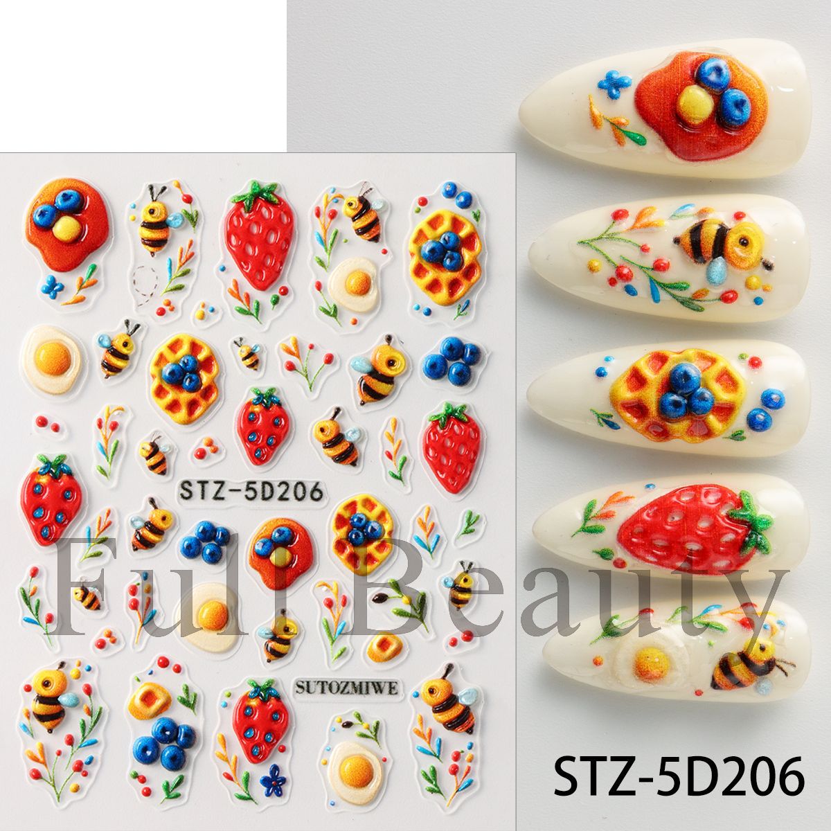 Ins-style Embossed 3D Adhesive Nail Stickers photo 8