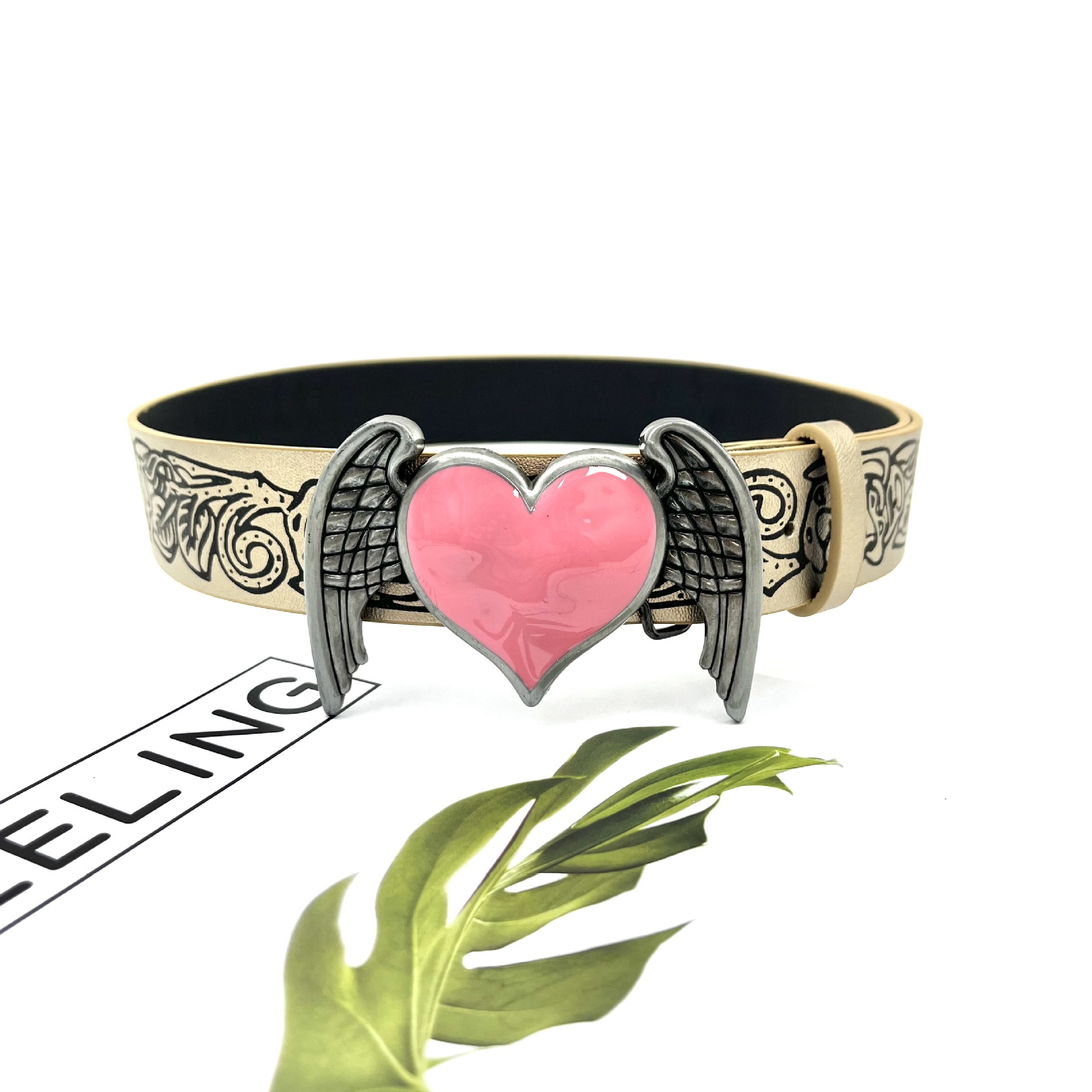 New Vintage Embossed Heart Belt For Women photo 5