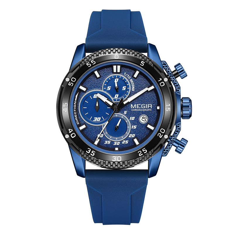 Multifunctional Three-eye Chronograph With Silicone Strap photo 4