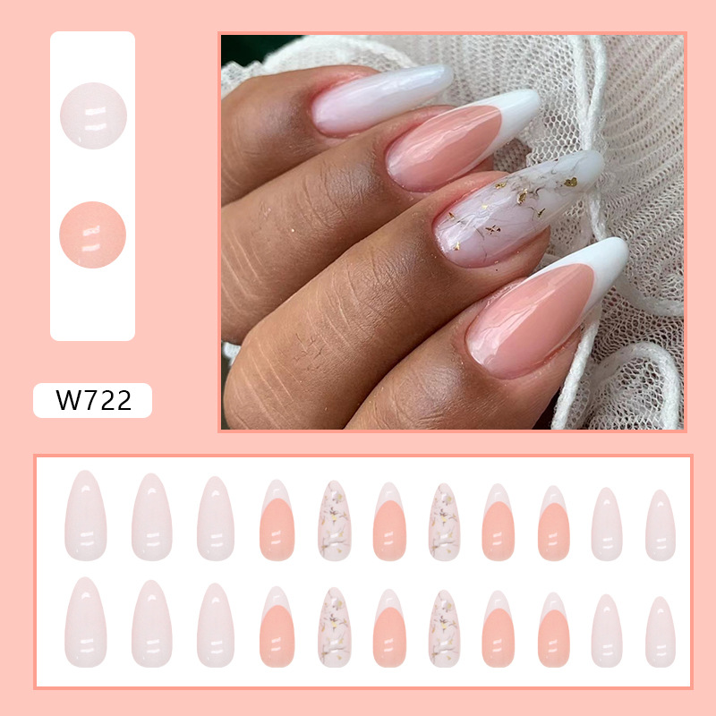 Almond-shaped White French Manicure With Messy Line Art On The Tips photo 2