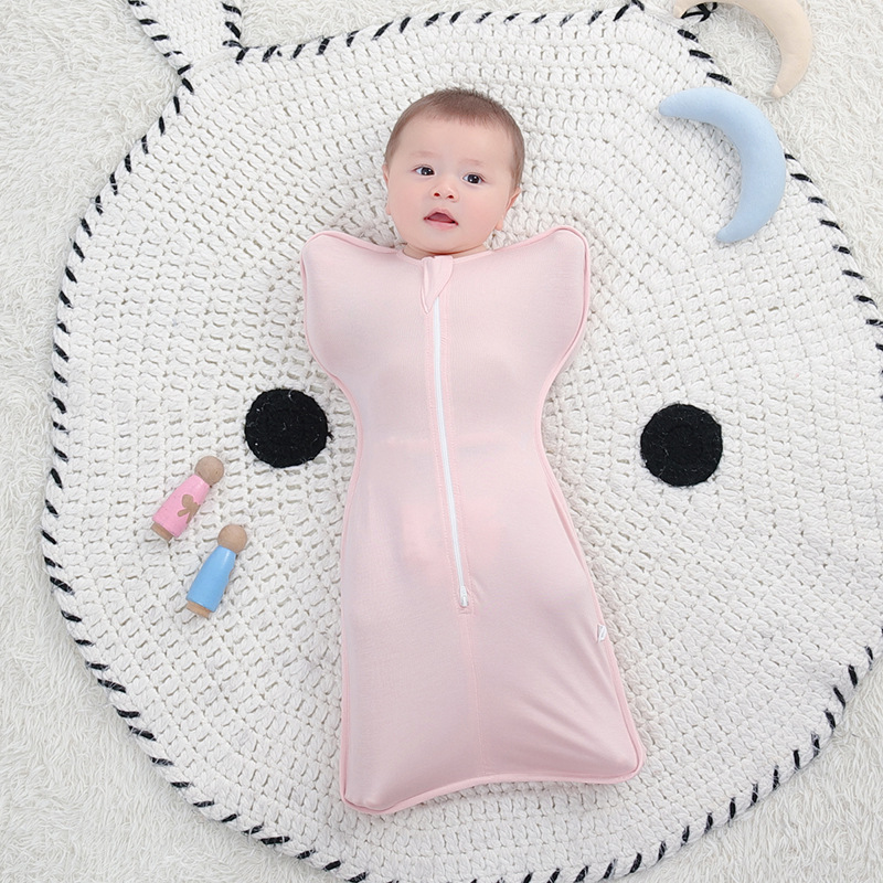 Baby Swaddle Sleeping Bag, Bamboo Fiber, Summer, Surrender-style, Anti-startle photo 2