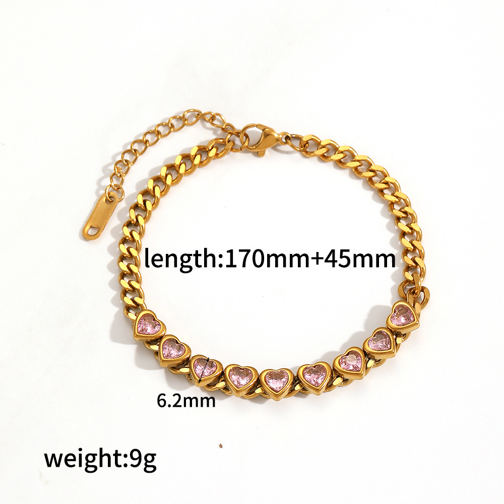 European And American Stainless Steel Zircon Bracelet photo 7