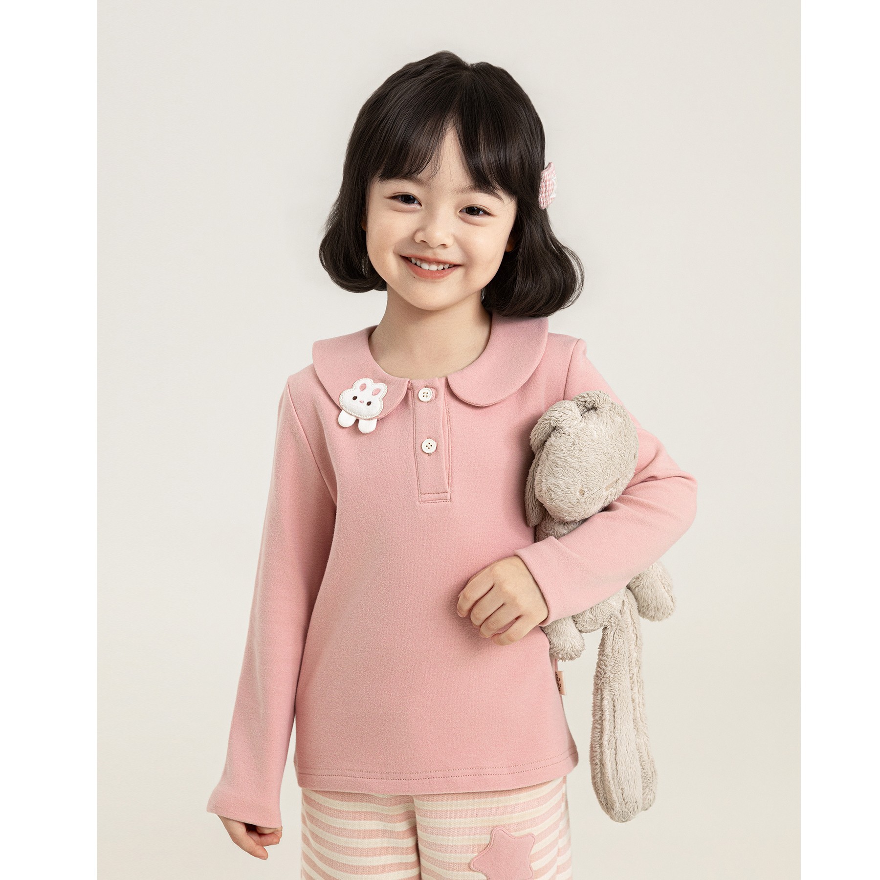 Girls' High-Elastic Embroidered Solid-Color Top photo 3