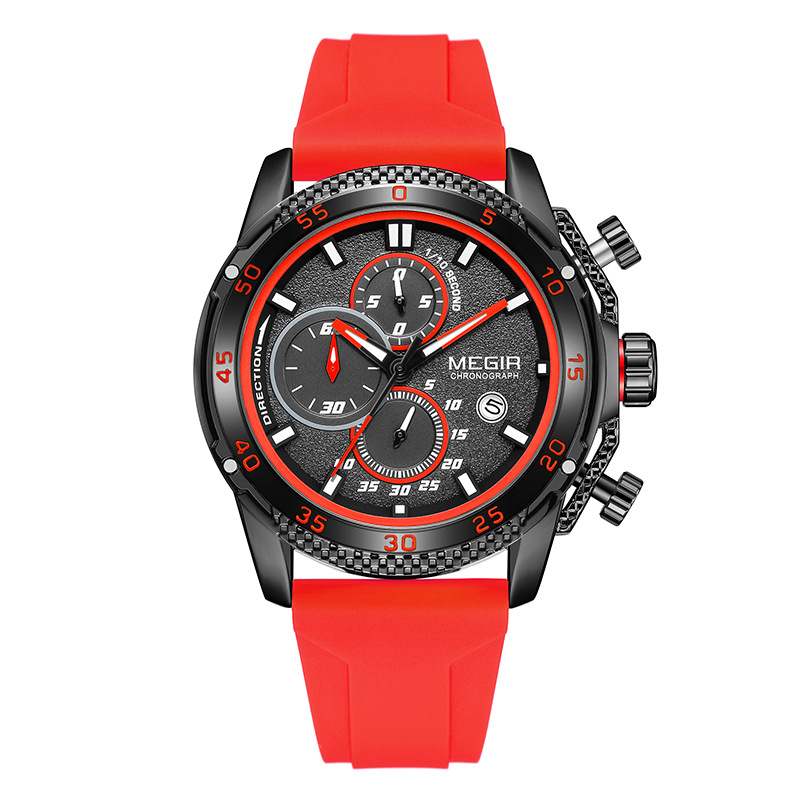 Multifunctional Three-eye Chronograph With Silicone Strap photo 3