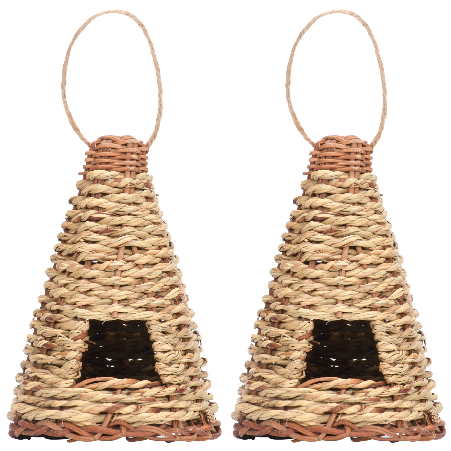 Creative Flat Bottomed Grass Woven Bird's Nest Horticultural Decoration photo 8