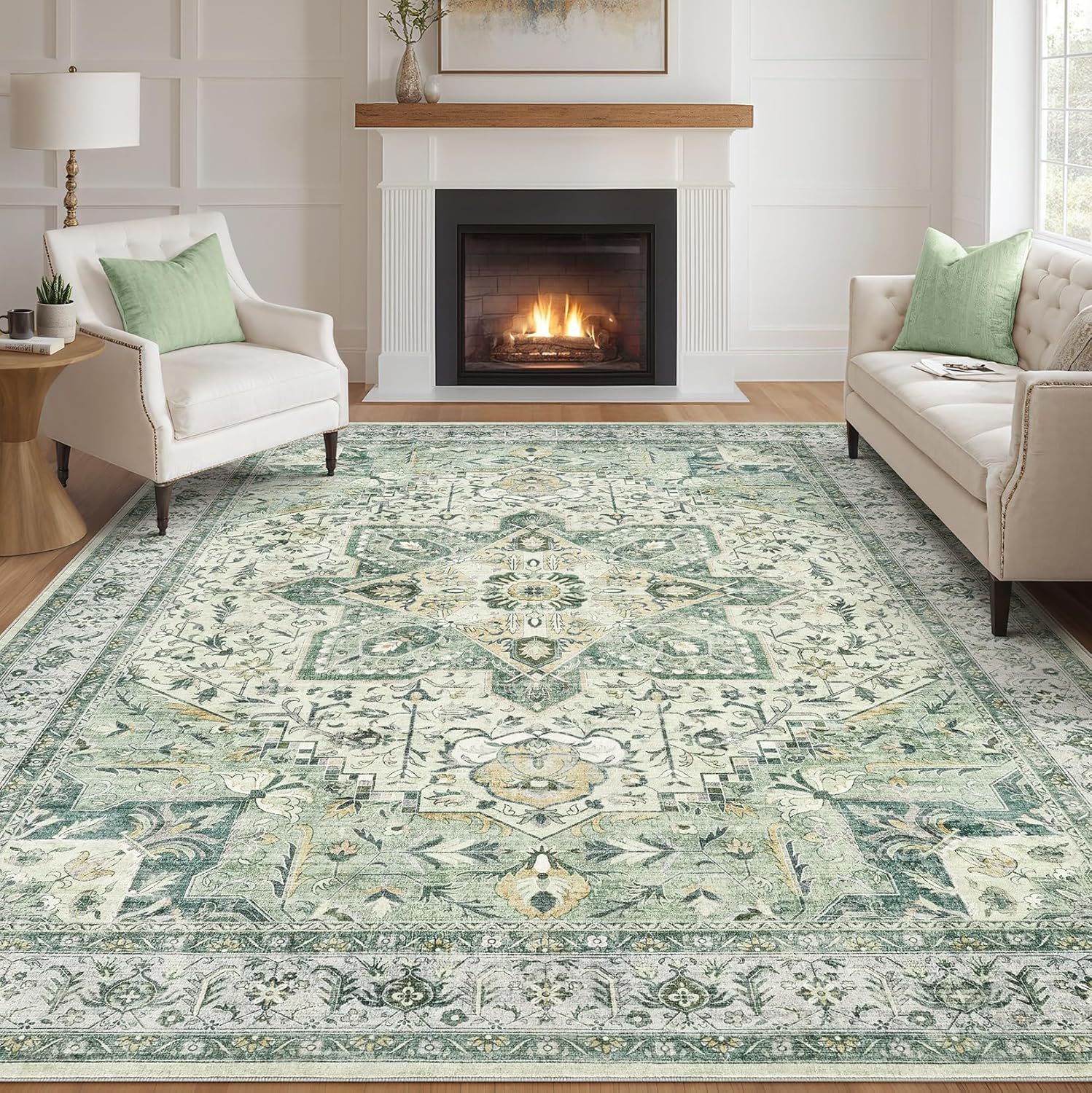 Persian-style Faux Cashmere Washable Floor Mat photo 5