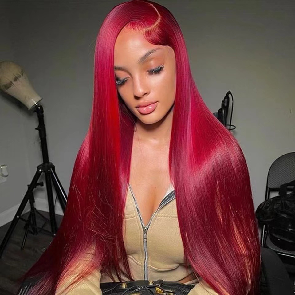 Front Lace Long Straight African Women Wig Head Cover photo 2