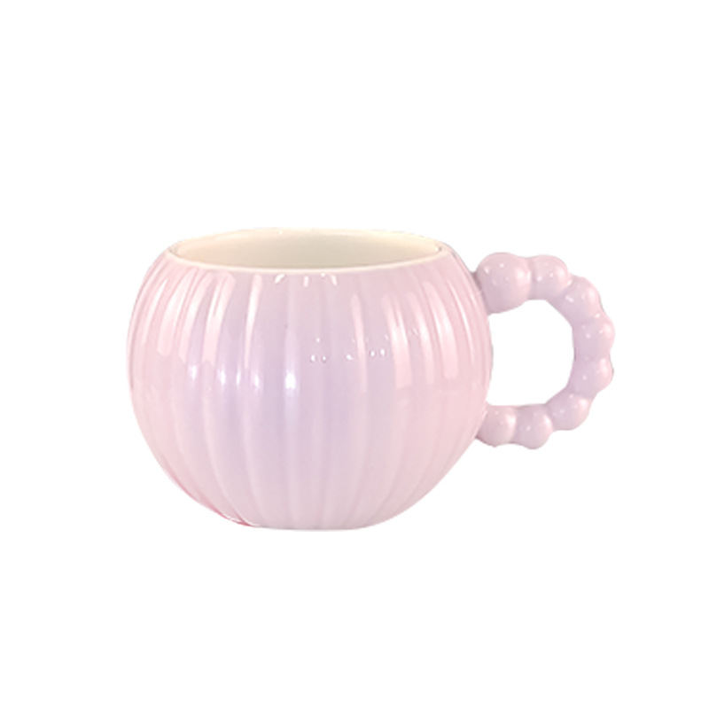 Vertical-striped Creative Solid-color Ceramic Mug photo 8