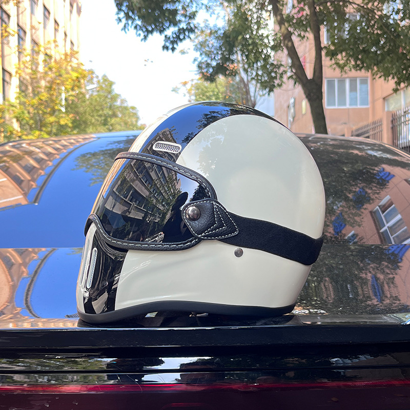 Vintage Versatile Fiberglass Motorcycle Helmet photo 7
