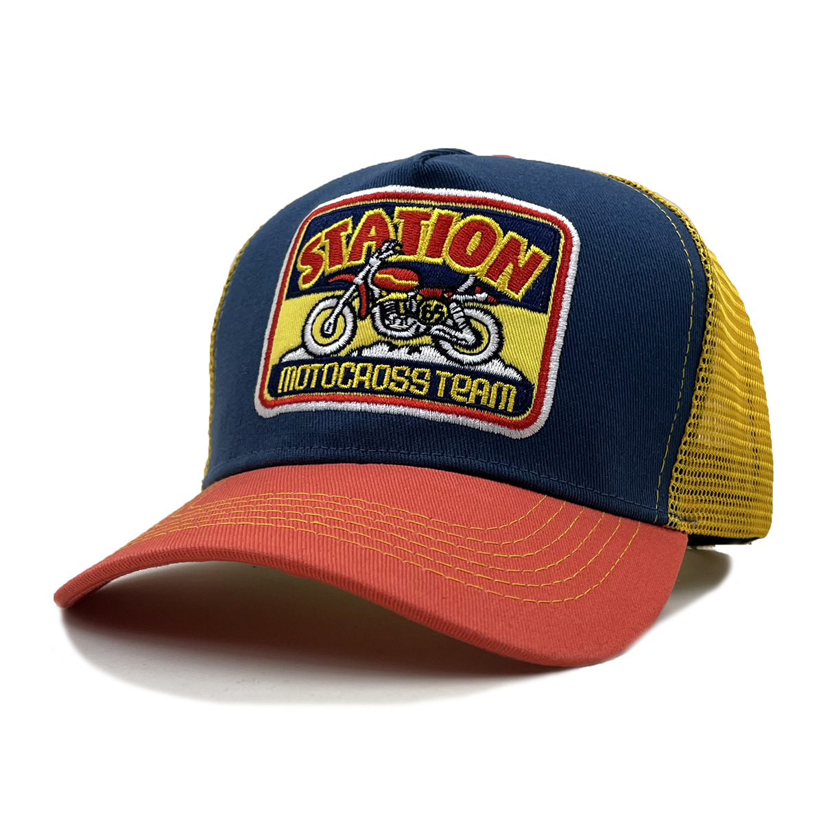 Motorcycle-Embroidered Color-Block Sun Hat photo 4