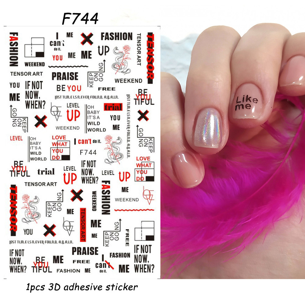 Nail Art Adhesive Stickers Instagram-style Black And White Butterfly Punk Vibe photo 4