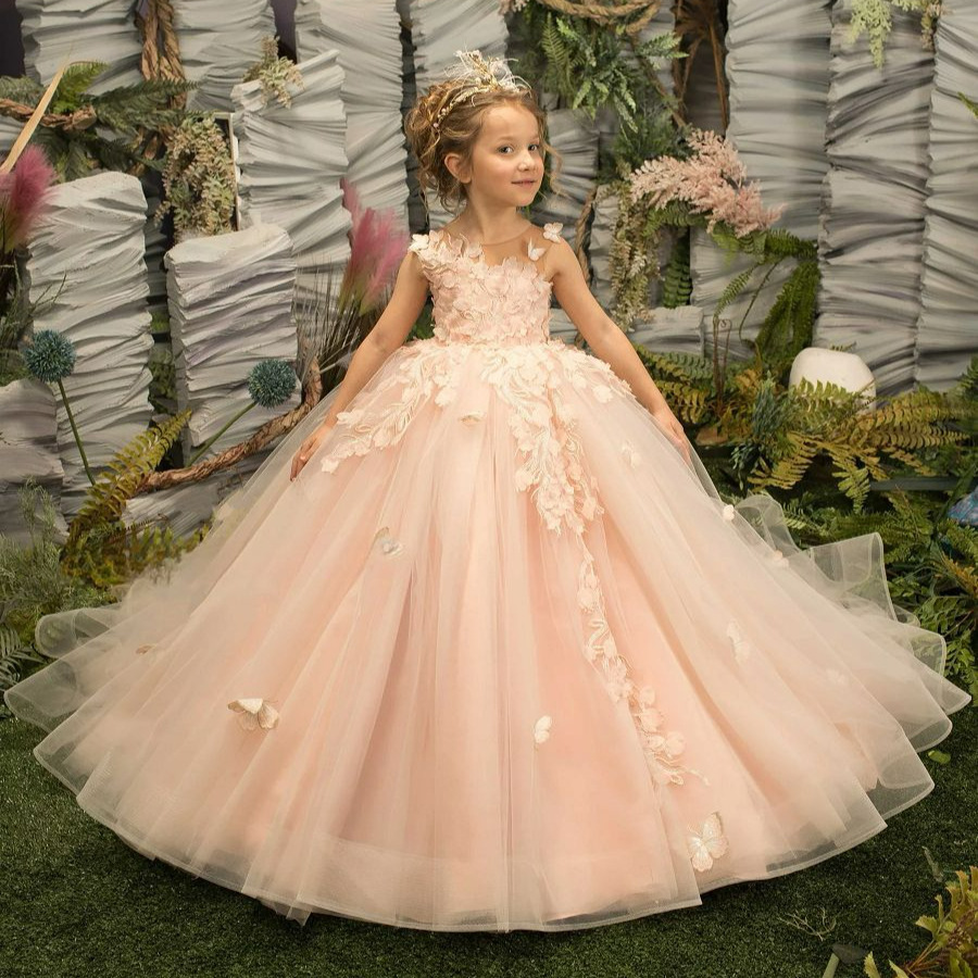 Runway Piano Performance Long Flower Girl Dress photo 3