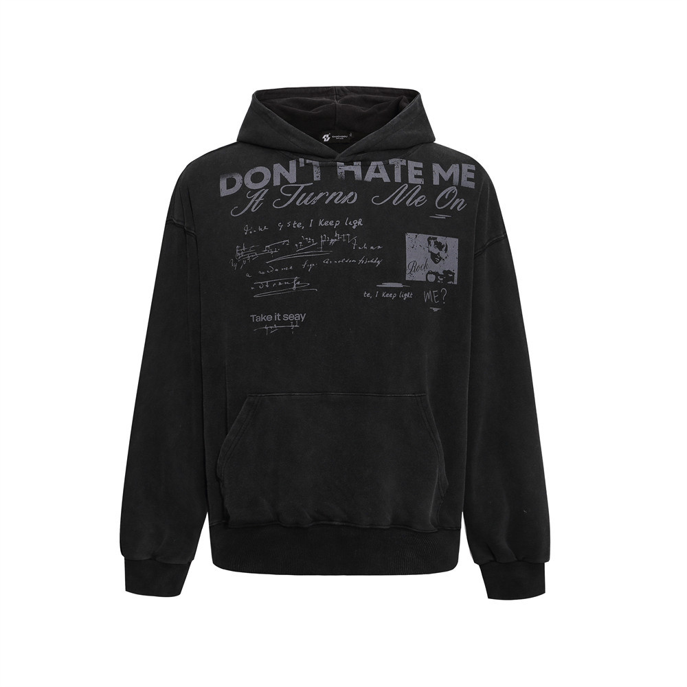 American-style Retro Letter-print Pullover Hoodie photo 2