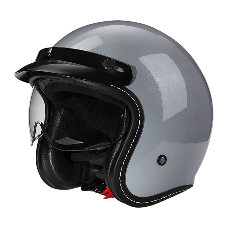 Vintage Motorcycle Helmet With Retractable Built-in Visor photo 1