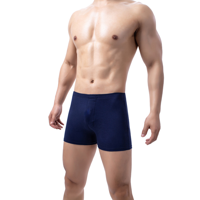 Mens Solid-Color Boxer Briefs Soft And Breathable photo 1