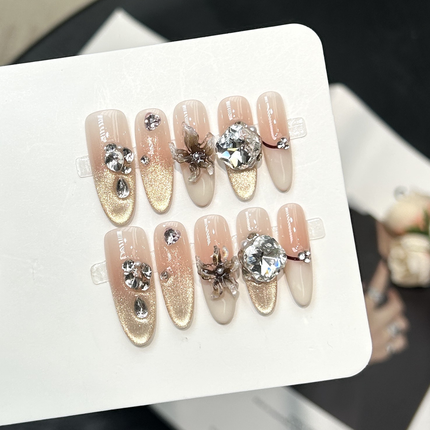 Removable Daily Style Advanced Hand-made Manicure Fake Nail Patch photo 3