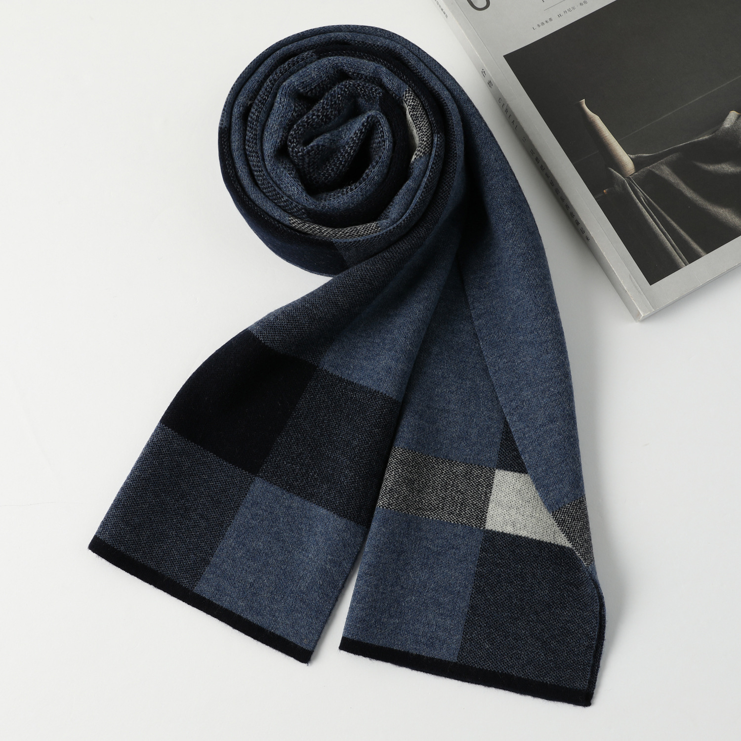 Wool Scarf Warm Neck Warmer Mens photo 2