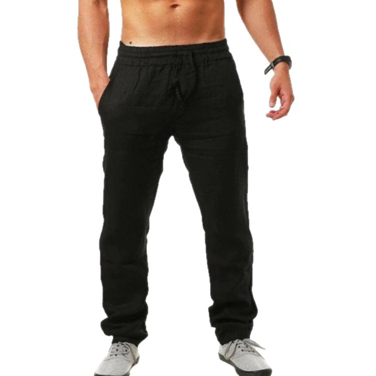 Men's Hip-Hop Breathable Cotton-Linen Loose-Fit Casual Sports Trousers photo 7