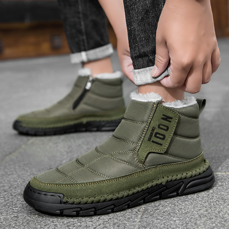 Plus-size Mens Winter Snow Waterproof Non-slip Cotton Boots With A Warm photo 6